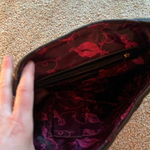 Betsey Johnson Mint Green and Black Quilted Heart Backpack With Gold Hardware - Picture 3 of 8